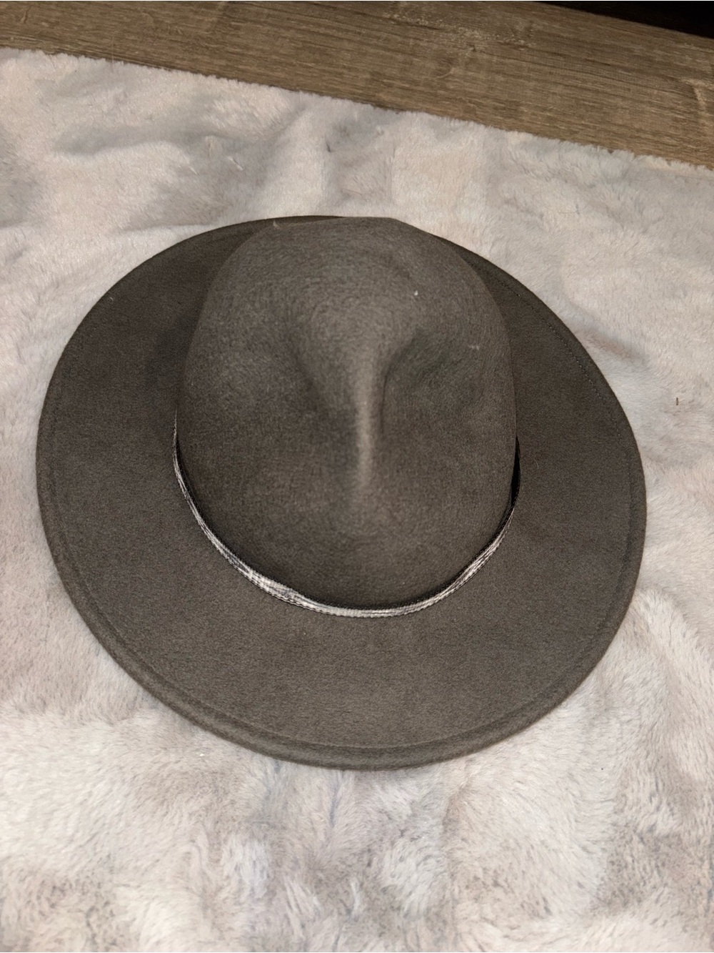 Stetson Wide-Brim Wool Fedora Hat - Gray